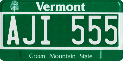 VT license plate AJI555