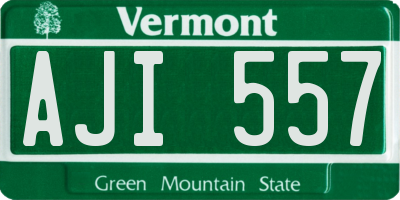 VT license plate AJI557