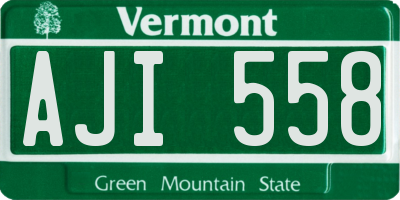VT license plate AJI558