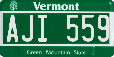 VT license plate AJI559