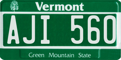 VT license plate AJI560