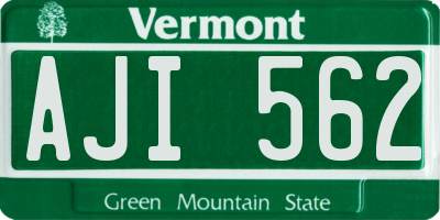 VT license plate AJI562