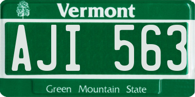 VT license plate AJI563