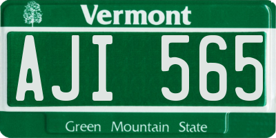 VT license plate AJI565