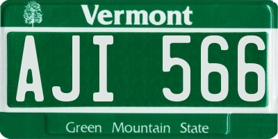 VT license plate AJI566