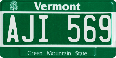 VT license plate AJI569