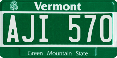 VT license plate AJI570