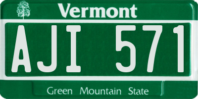 VT license plate AJI571