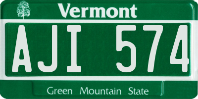 VT license plate AJI574