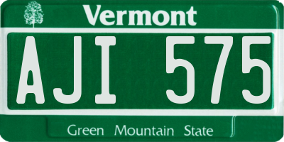 VT license plate AJI575