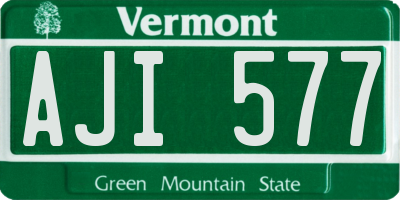 VT license plate AJI577