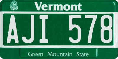 VT license plate AJI578