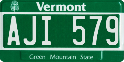 VT license plate AJI579