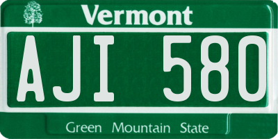 VT license plate AJI580