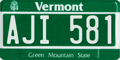 VT license plate AJI581