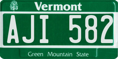 VT license plate AJI582
