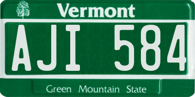 VT license plate AJI584