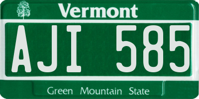 VT license plate AJI585