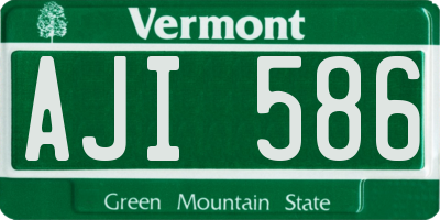 VT license plate AJI586
