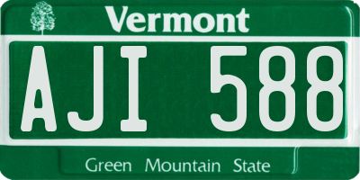 VT license plate AJI588