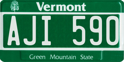 VT license plate AJI590