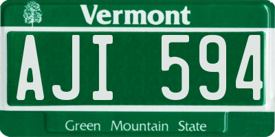 VT license plate AJI594