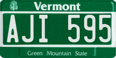 VT license plate AJI595