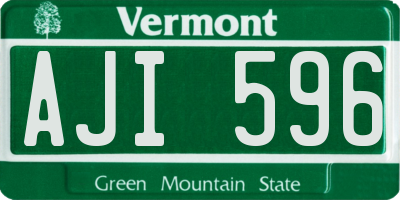 VT license plate AJI596