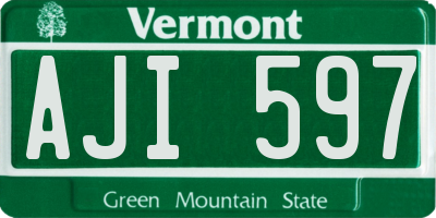 VT license plate AJI597