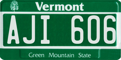 VT license plate AJI606