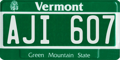 VT license plate AJI607