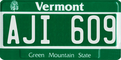 VT license plate AJI609