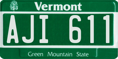 VT license plate AJI611