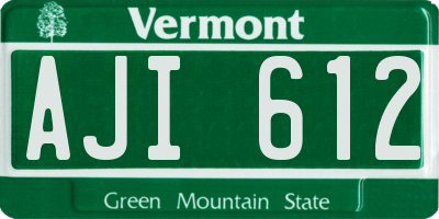 VT license plate AJI612