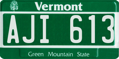 VT license plate AJI613