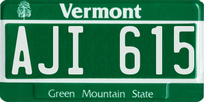VT license plate AJI615