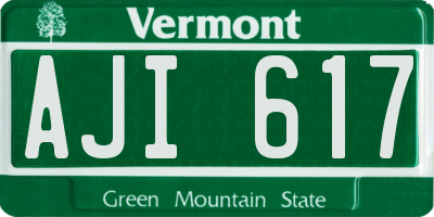 VT license plate AJI617