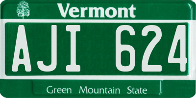 VT license plate AJI624