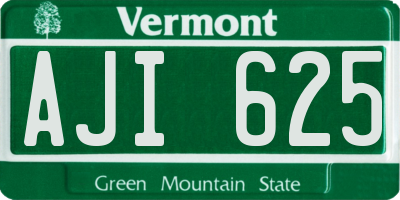 VT license plate AJI625