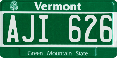 VT license plate AJI626