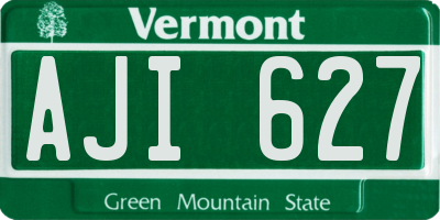 VT license plate AJI627