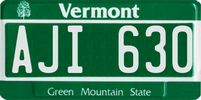 VT license plate AJI630