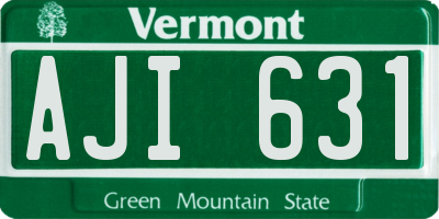 VT license plate AJI631
