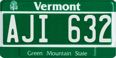 VT license plate AJI632
