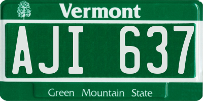 VT license plate AJI637