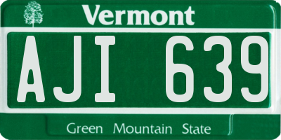 VT license plate AJI639