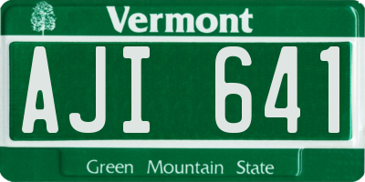VT license plate AJI641