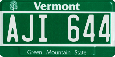 VT license plate AJI644