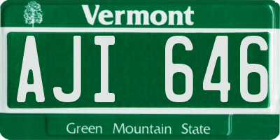 VT license plate AJI646