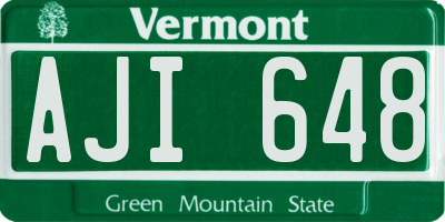 VT license plate AJI648